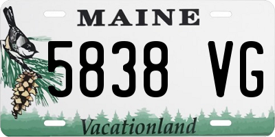 ME license plate 5838VG