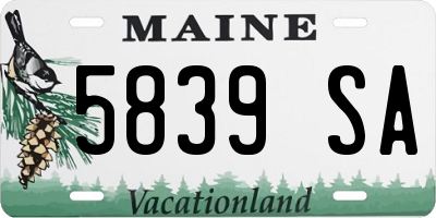 ME license plate 5839SA