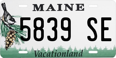 ME license plate 5839SE
