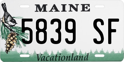 ME license plate 5839SF