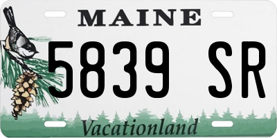 ME license plate 5839SR