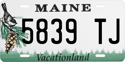 ME license plate 5839TJ