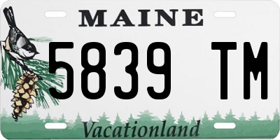 ME license plate 5839TM