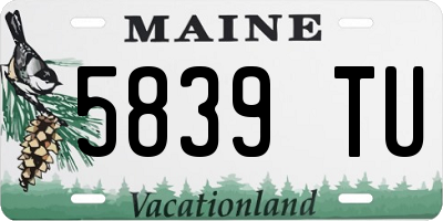 ME license plate 5839TU