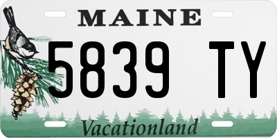 ME license plate 5839TY