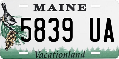 ME license plate 5839UA