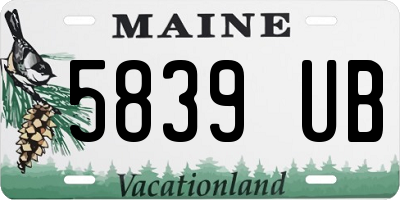 ME license plate 5839UB