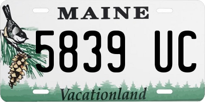 ME license plate 5839UC