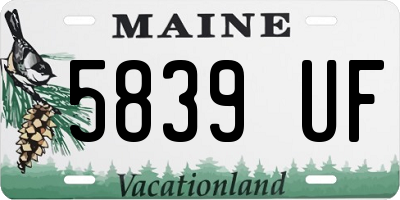 ME license plate 5839UF