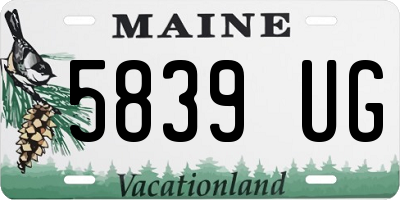 ME license plate 5839UG