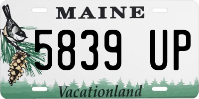ME license plate 5839UP