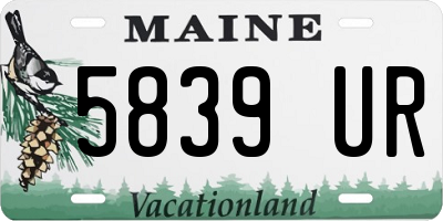 ME license plate 5839UR