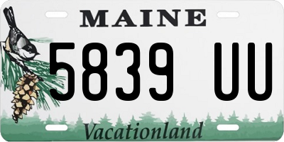 ME license plate 5839UU