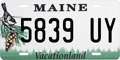 ME license plate 5839UY