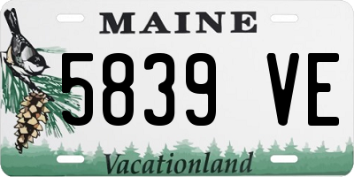 ME license plate 5839VE