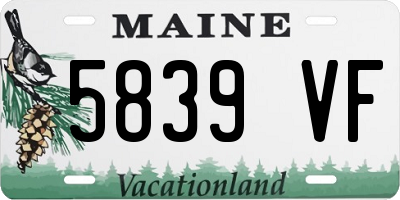 ME license plate 5839VF