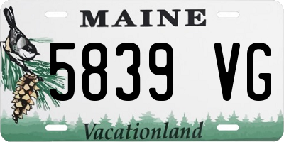 ME license plate 5839VG