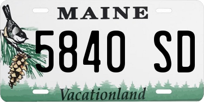ME license plate 5840SD