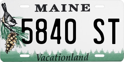 ME license plate 5840ST