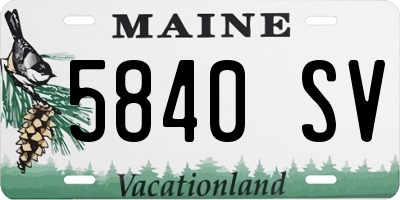 ME license plate 5840SV