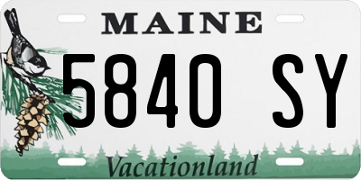 ME license plate 5840SY