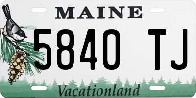 ME license plate 5840TJ