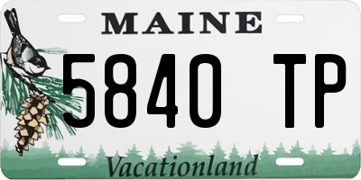 ME license plate 5840TP