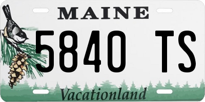 ME license plate 5840TS