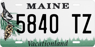 ME license plate 5840TZ