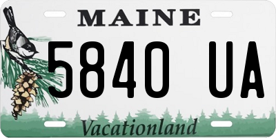 ME license plate 5840UA
