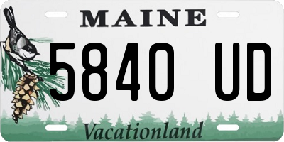 ME license plate 5840UD
