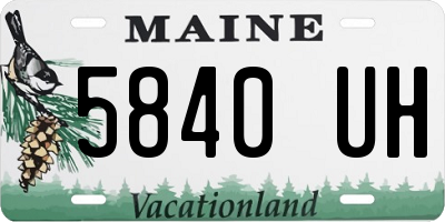 ME license plate 5840UH