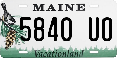 ME license plate 5840UO
