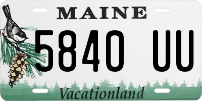 ME license plate 5840UU