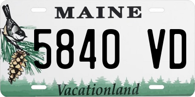 ME license plate 5840VD