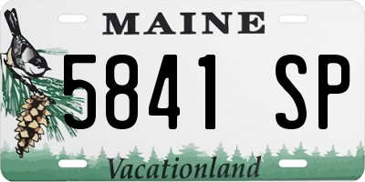 ME license plate 5841SP