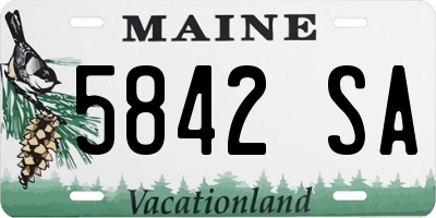 ME license plate 5842SA