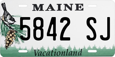 ME license plate 5842SJ