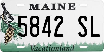 ME license plate 5842SL