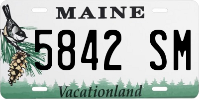 ME license plate 5842SM