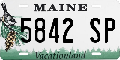 ME license plate 5842SP