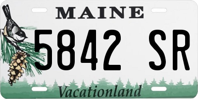 ME license plate 5842SR