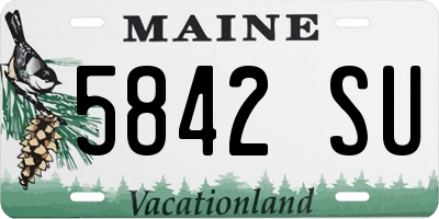 ME license plate 5842SU