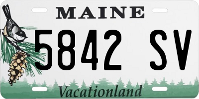 ME license plate 5842SV