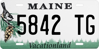 ME license plate 5842TG