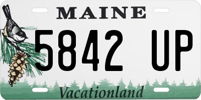 ME license plate 5842UP