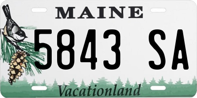 ME license plate 5843SA