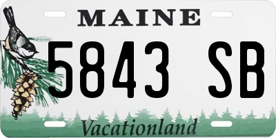 ME license plate 5843SB