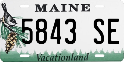 ME license plate 5843SE