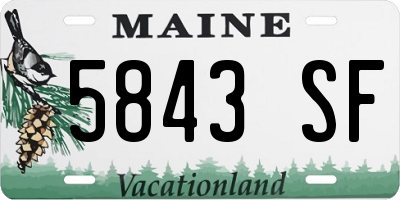 ME license plate 5843SF